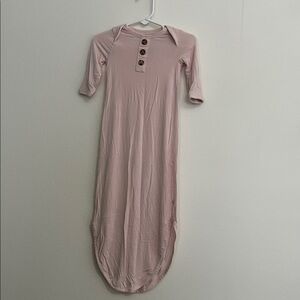 Caden Lane Soft Pink Baby Gown with Button Accent